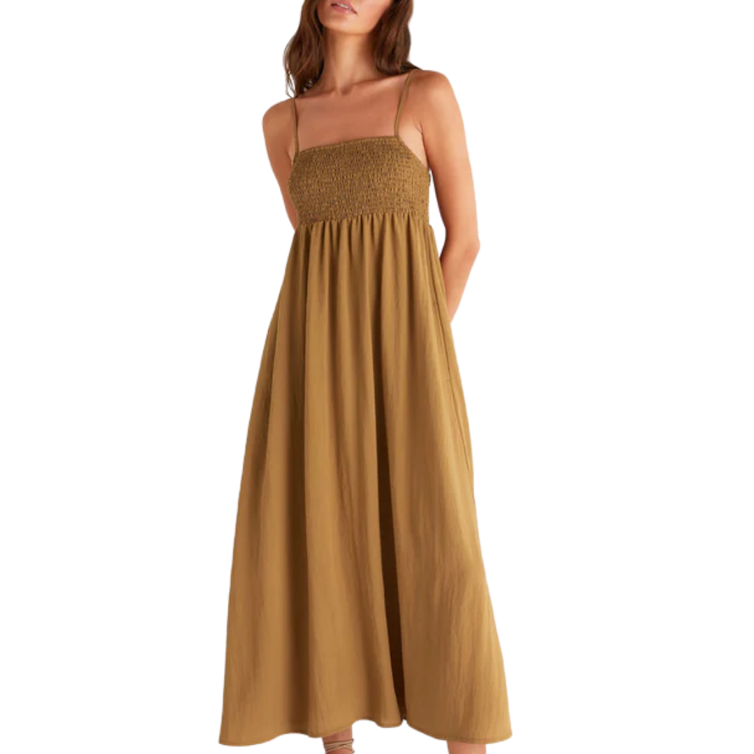 Z Supply Beachside Midi Dress in Otter Z Supply Beachside Midi Dress in Otter