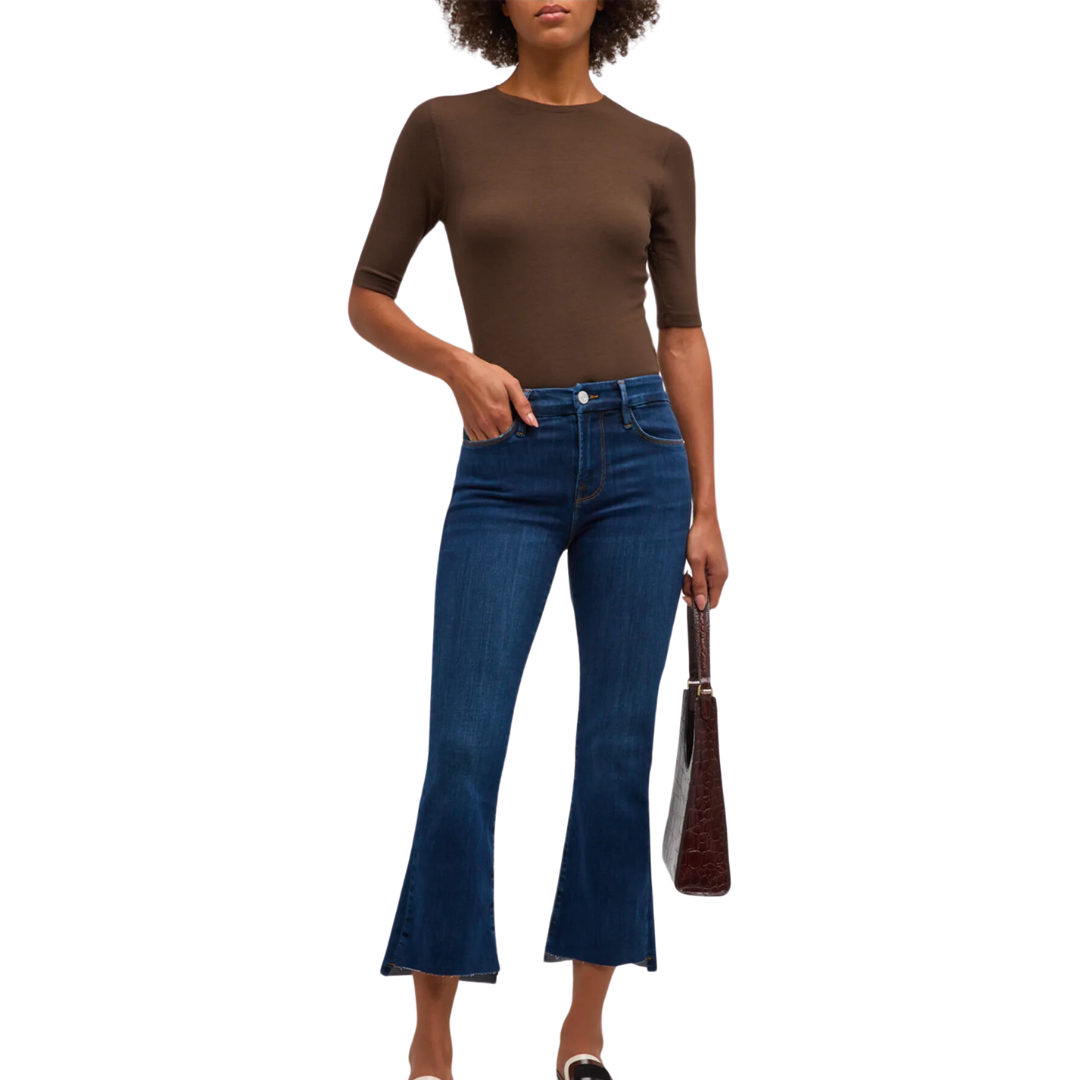 Le Crop Mini Boot Raw Stagger in Majesty