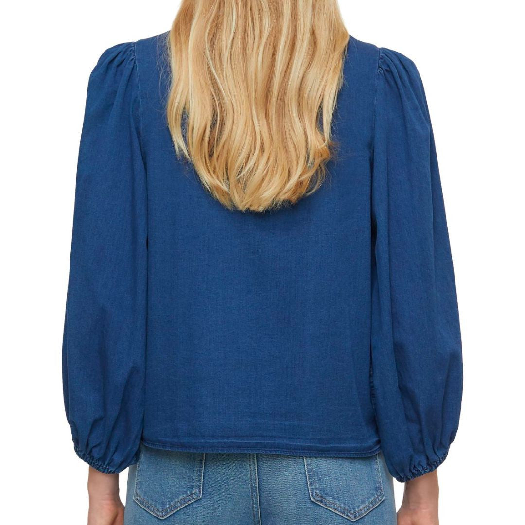 Denim Blouse in Dark Blue