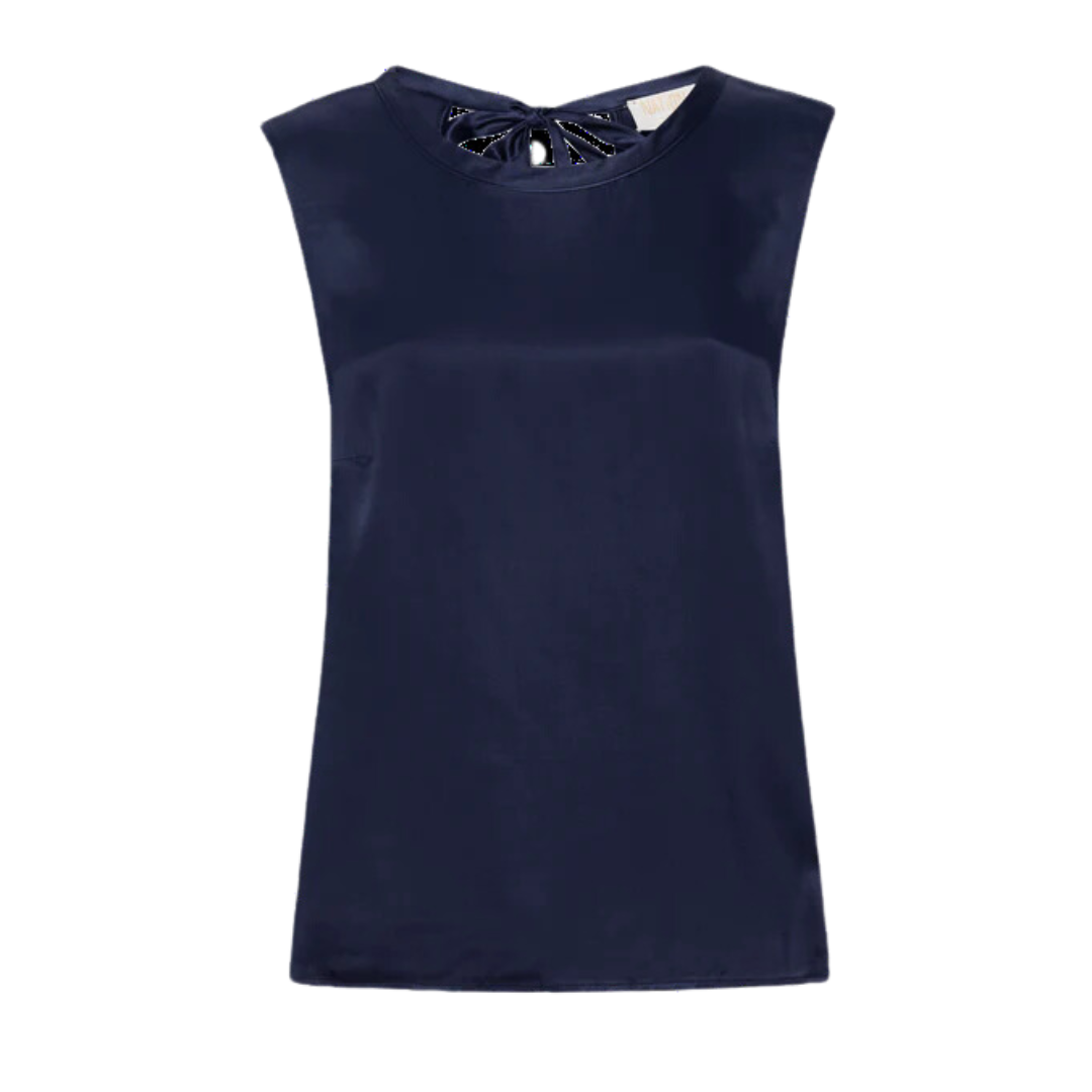 Rachel Tie Back Shell Tank in It's Navy