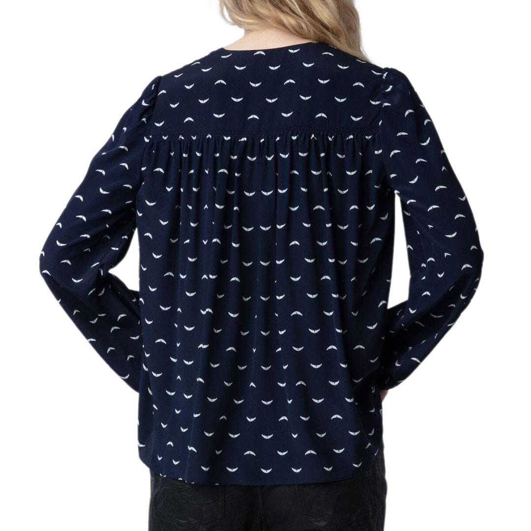 Turin Silk Blouse in Marine
