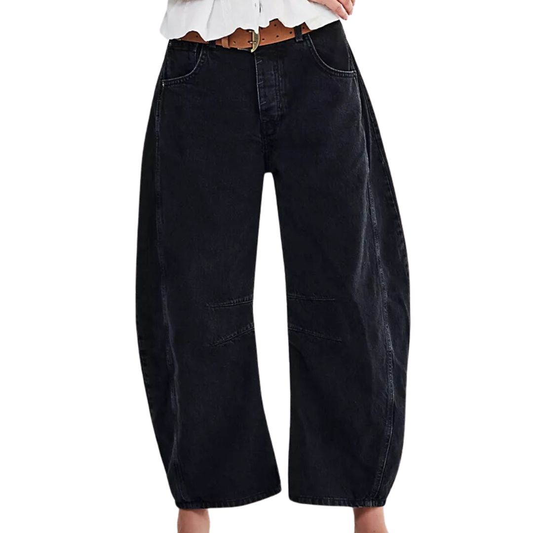 We The Free Good Luck Mid-Rise Barrel Jeans in Soundwave