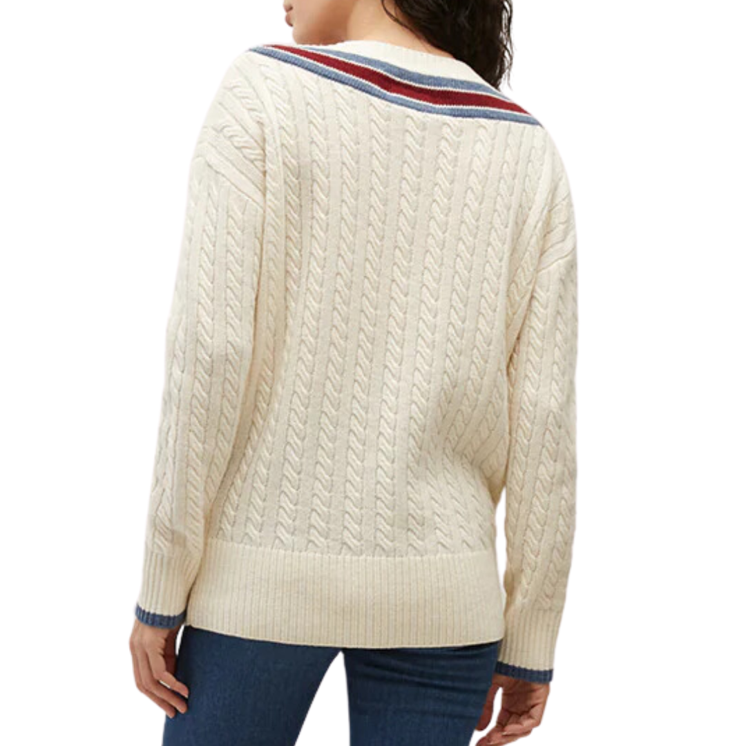 Sibley Cable-Knit Sweater in Ivory Multi