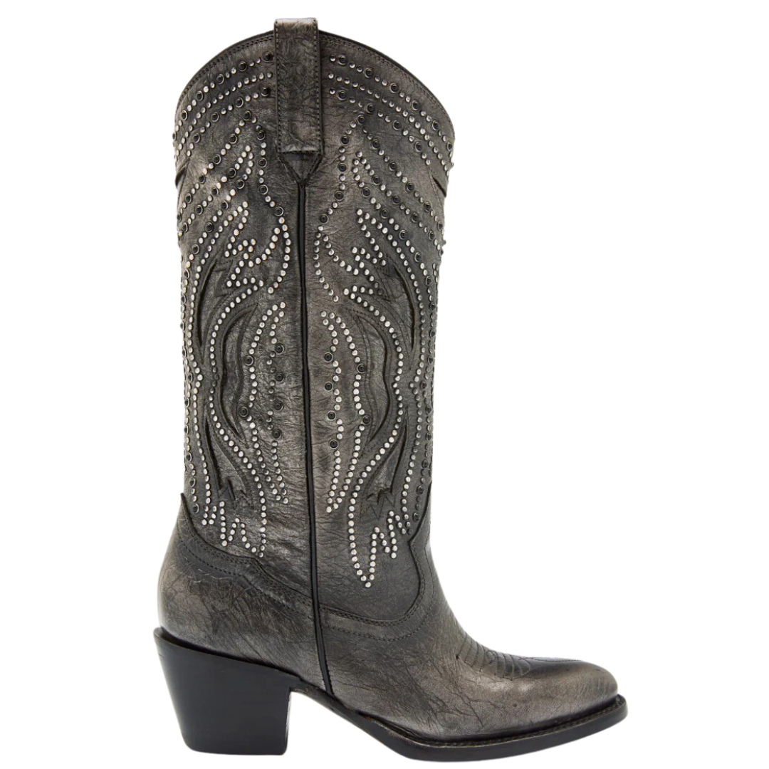 Frye Shelby Studded in Dark Pewter