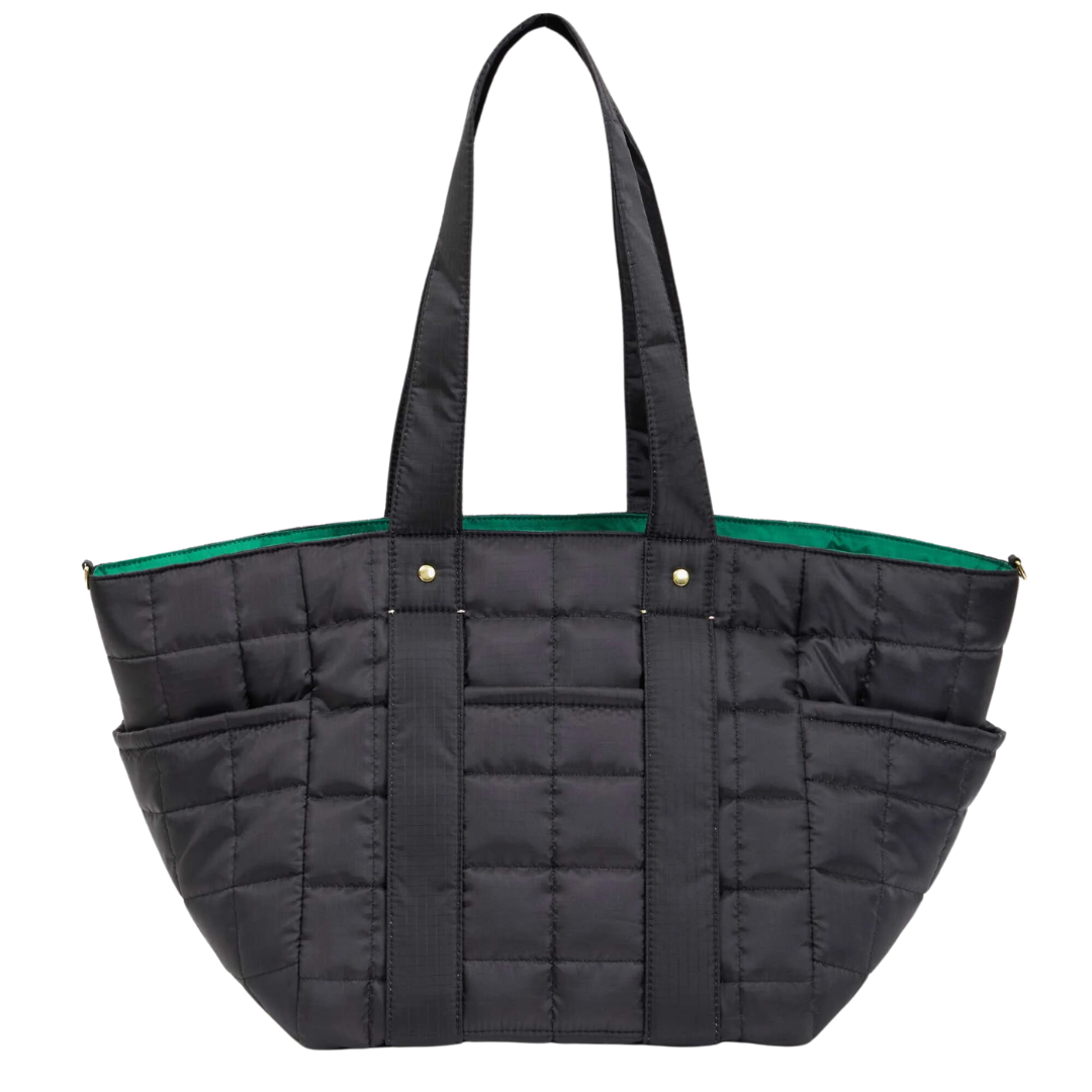 Le Box Tote Sportif in Black Quilted Ripstop