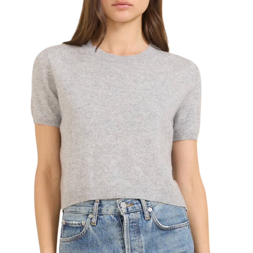 Kadri Cashmere Tee in Heather Grey