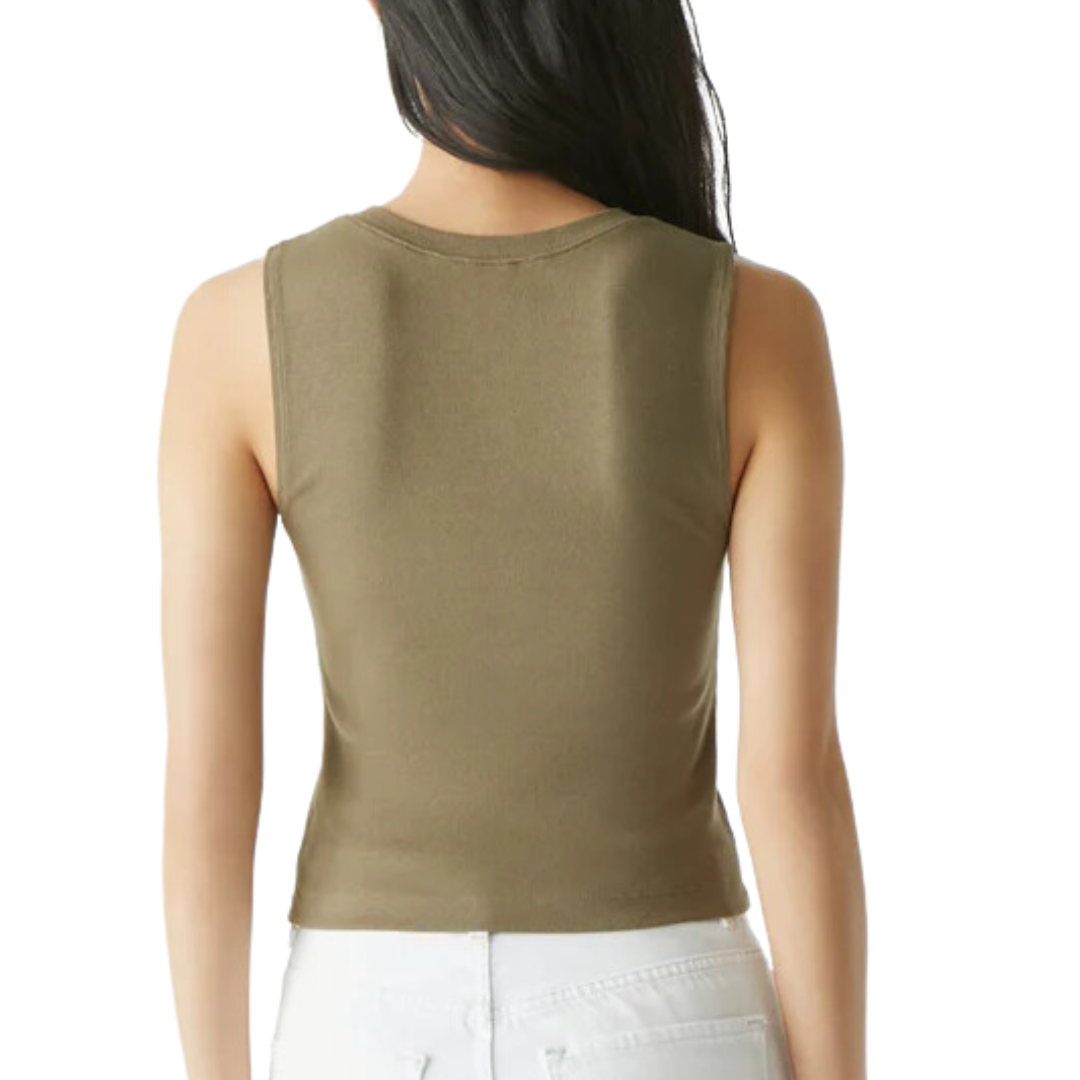 Max Ribbed Cropped Tank in Dolma