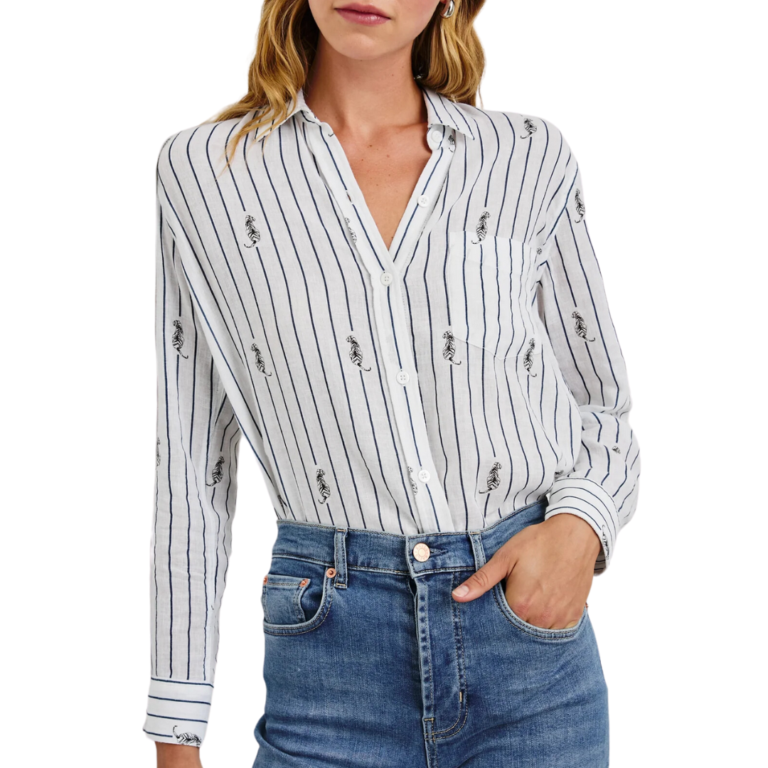 Charli Shirt in Navy Stripe Tigers