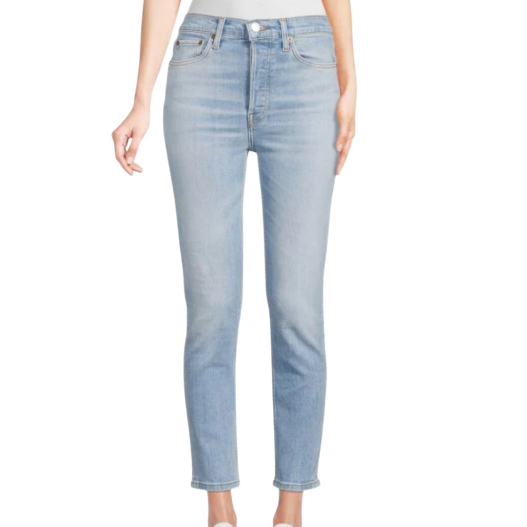 90s High-Rise Ankle Crop in Costa Indigo