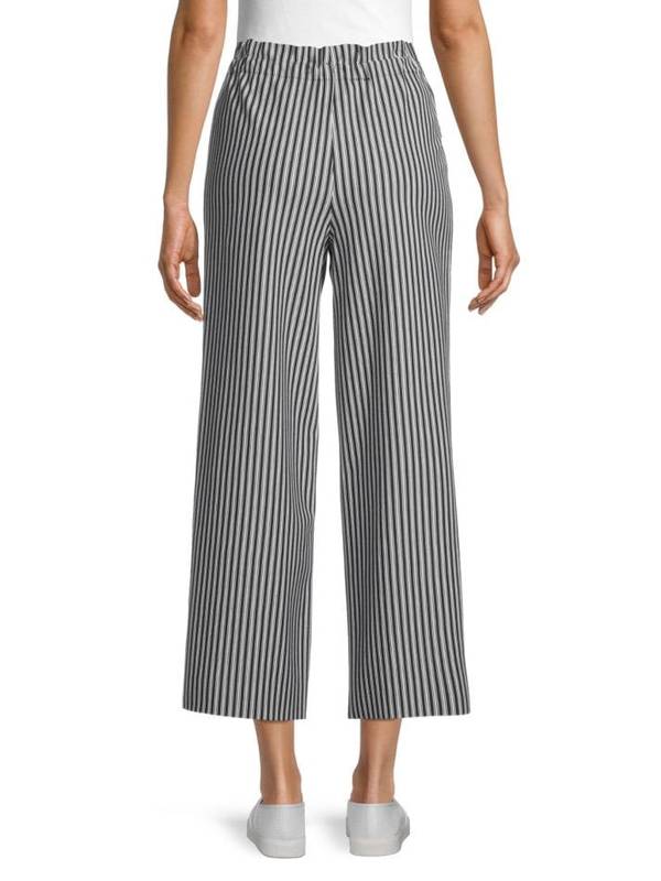 Profiterole Striped Pants in Black Chalk