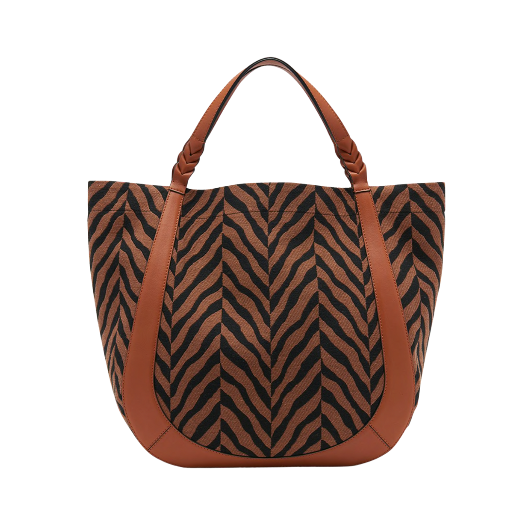 Albers Tiger Canvas Tote Bag in Mahogany