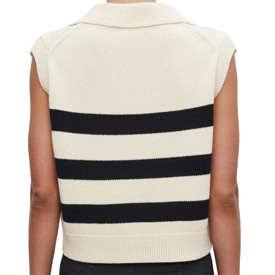 Mariette Vest in Cream/Black