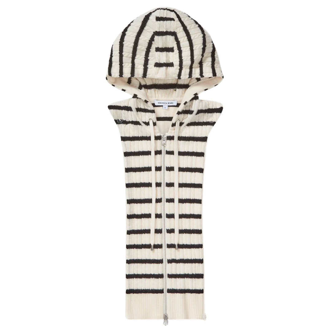 Bunny Cashmere Hoodie Dickey in Off White Black