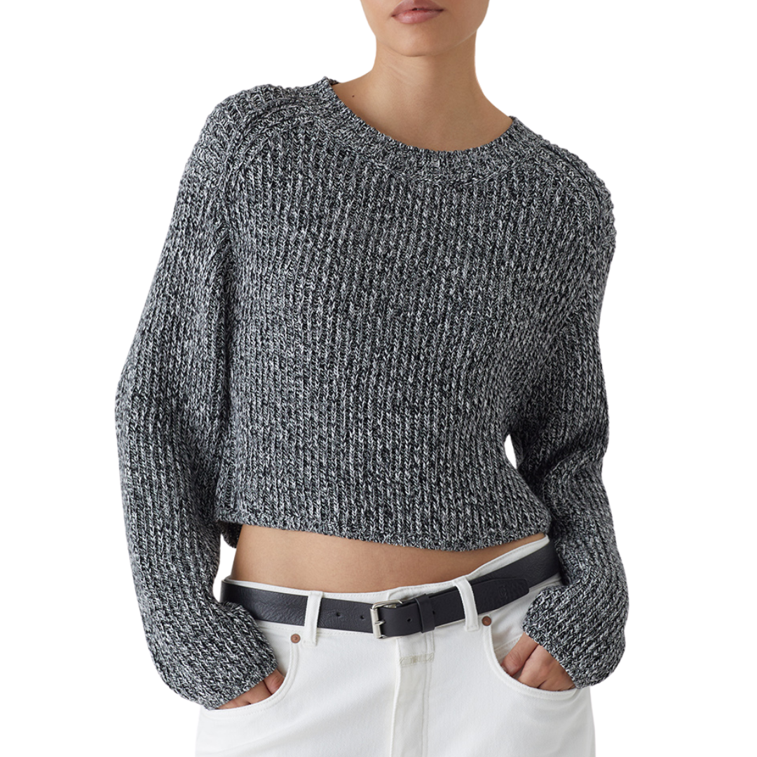 Pure Organic Cotton Crew Neck in Black