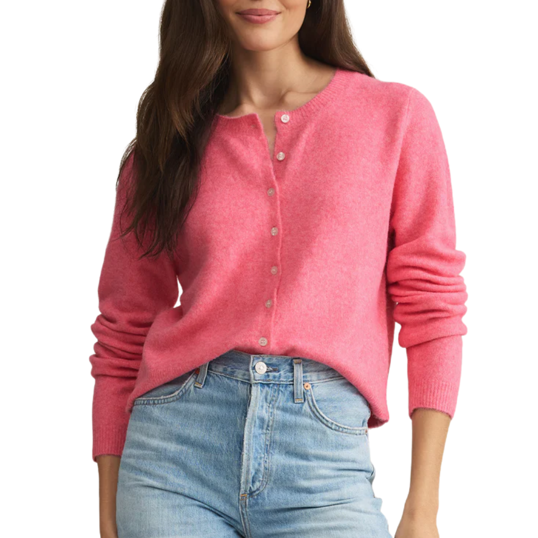 Medina Cozy Cardigan in Disco Pink