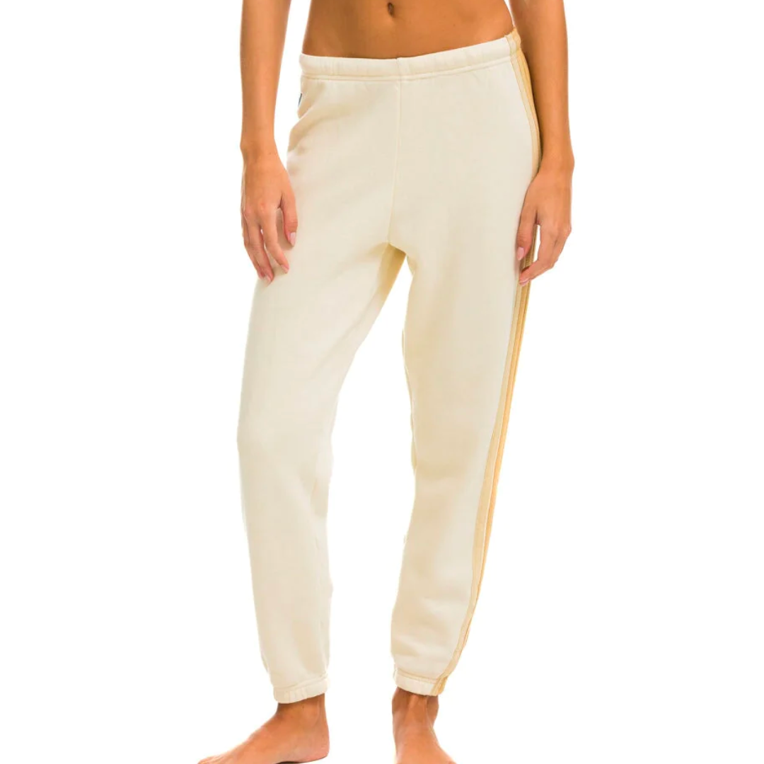 5 Stripe Sweatpants in Vintage White/Tan