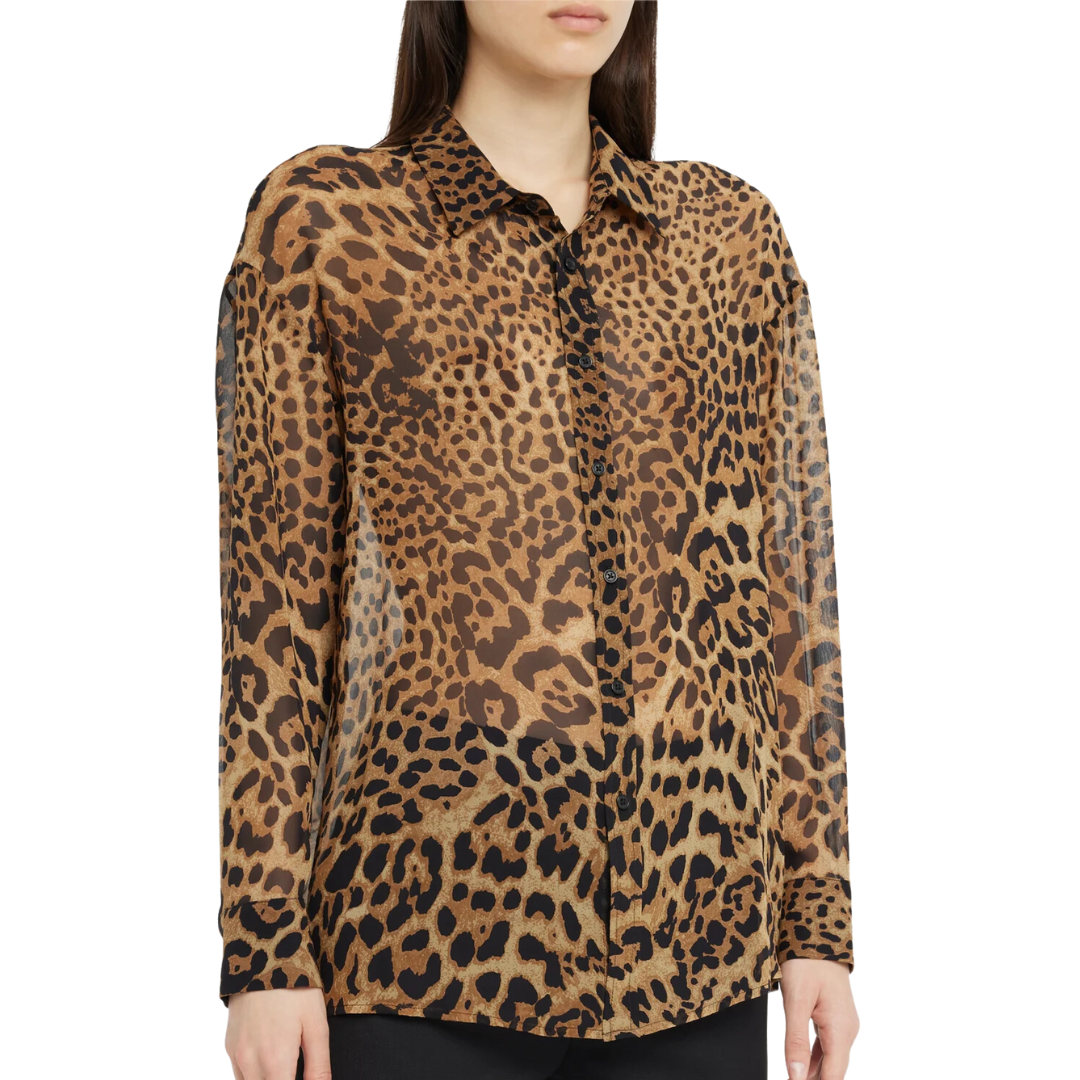 Mathys Shirt in Brown Leopard Print