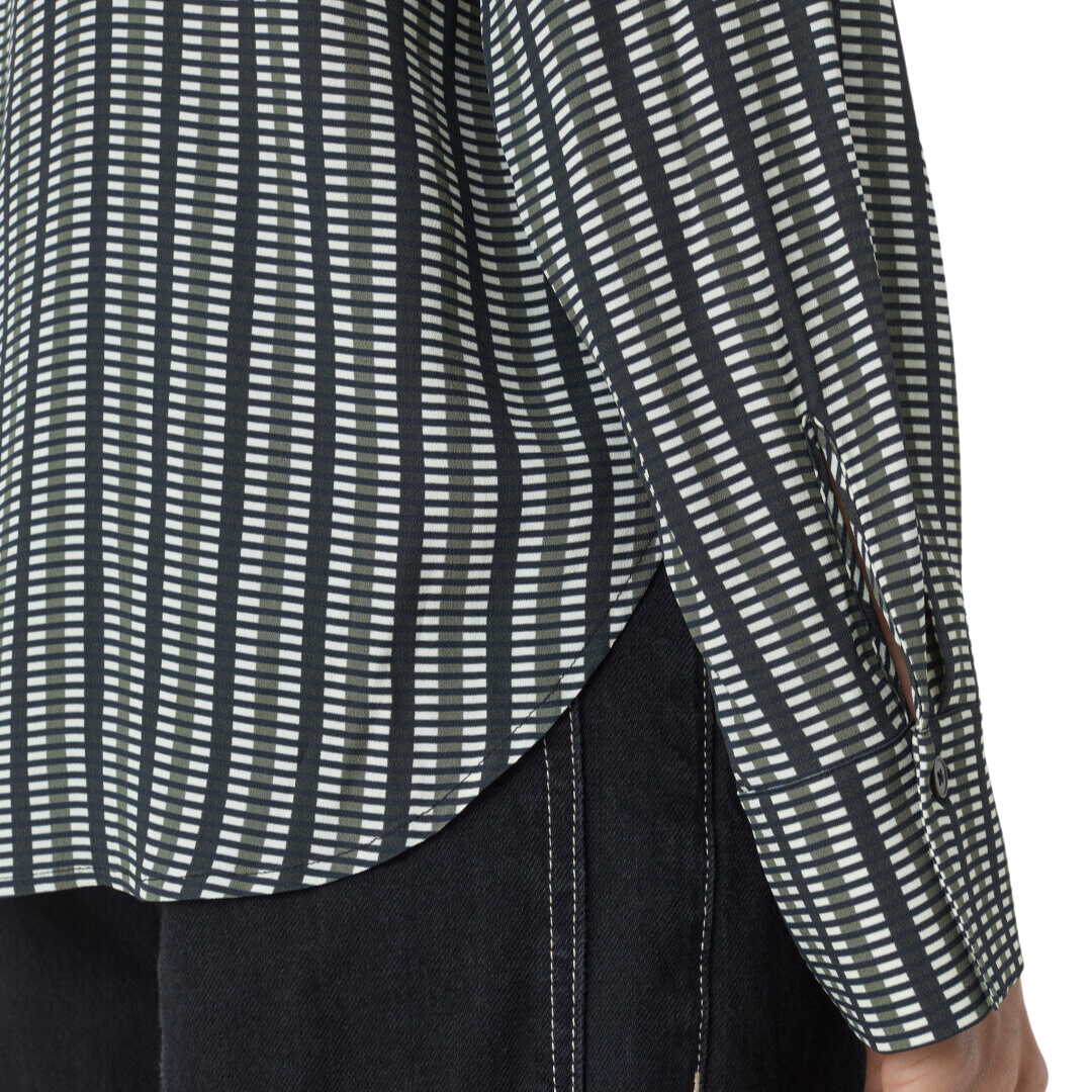 Viscose Crêpe Blouse in Industrial Green