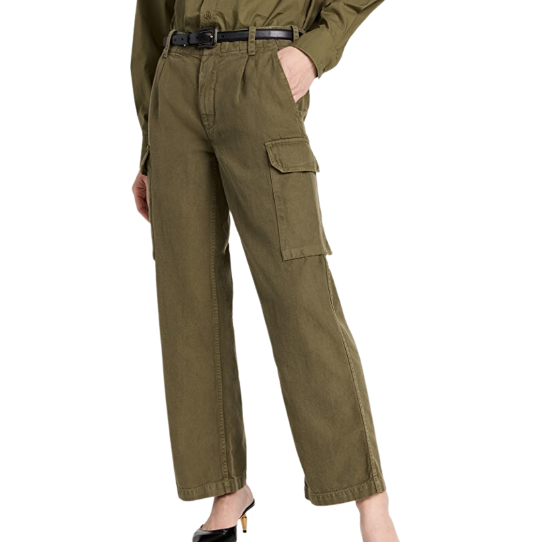 Nili Lotan Yannic Cargo Pant in Olive Green