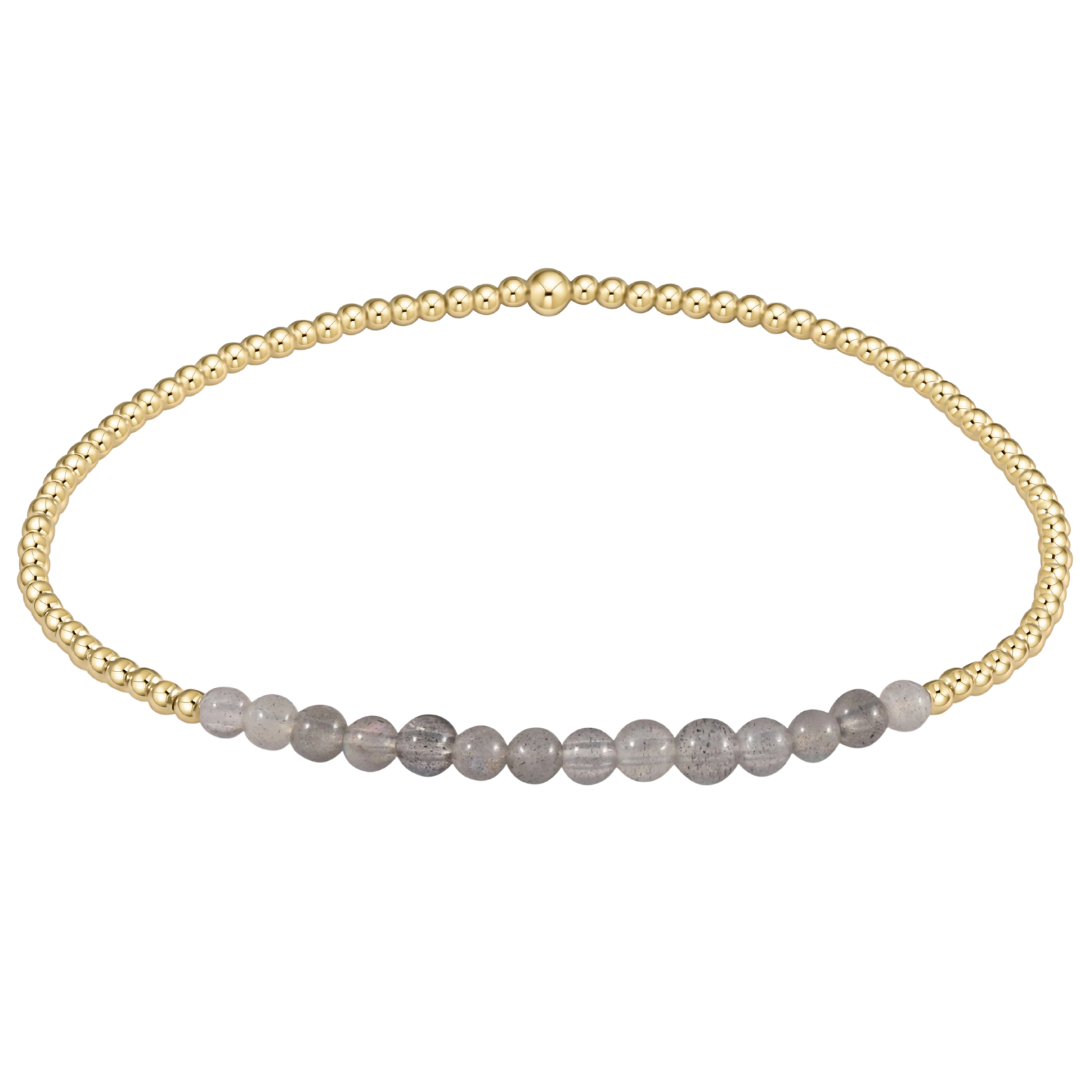 Gold Bliss 2mm Bead Bracelet in Labradorite