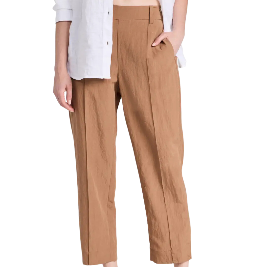 Mid-Rise Pleated Pull-On Pant in Nile