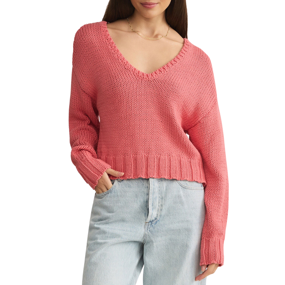 Vida Reversible Sweater in Sunset Pink