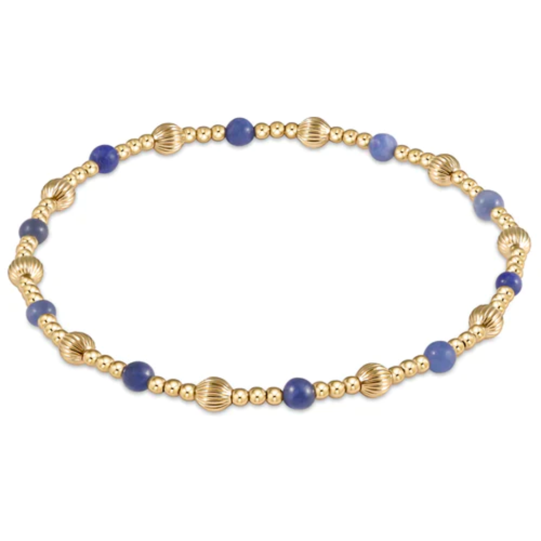 Dignity Sincerity Pattern 4mm Bead Bracelet in Lapis