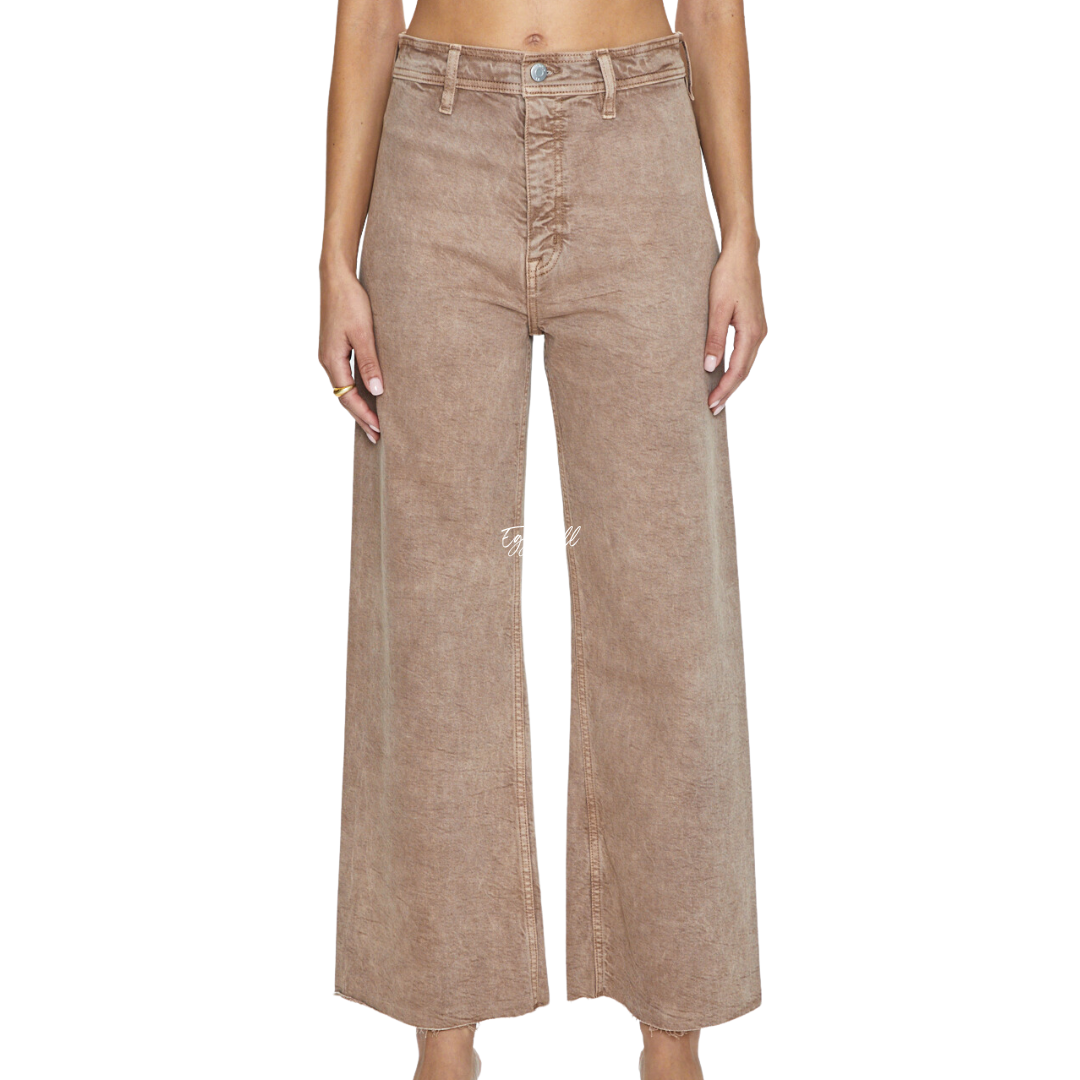 Penny High Rise Wide Leg Crop in Cashew