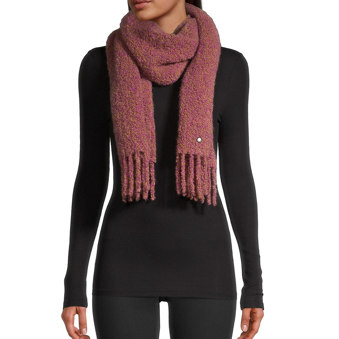 Rag & Bone Sloane Boucle Scarf in Deep Violet