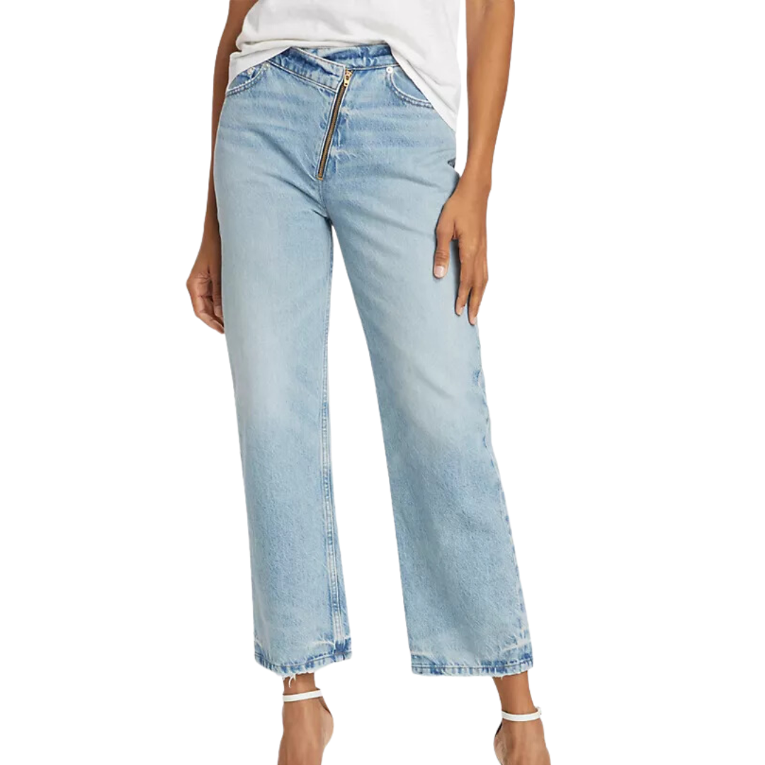 Le Jane Crop Angled Zipper in Rhode
