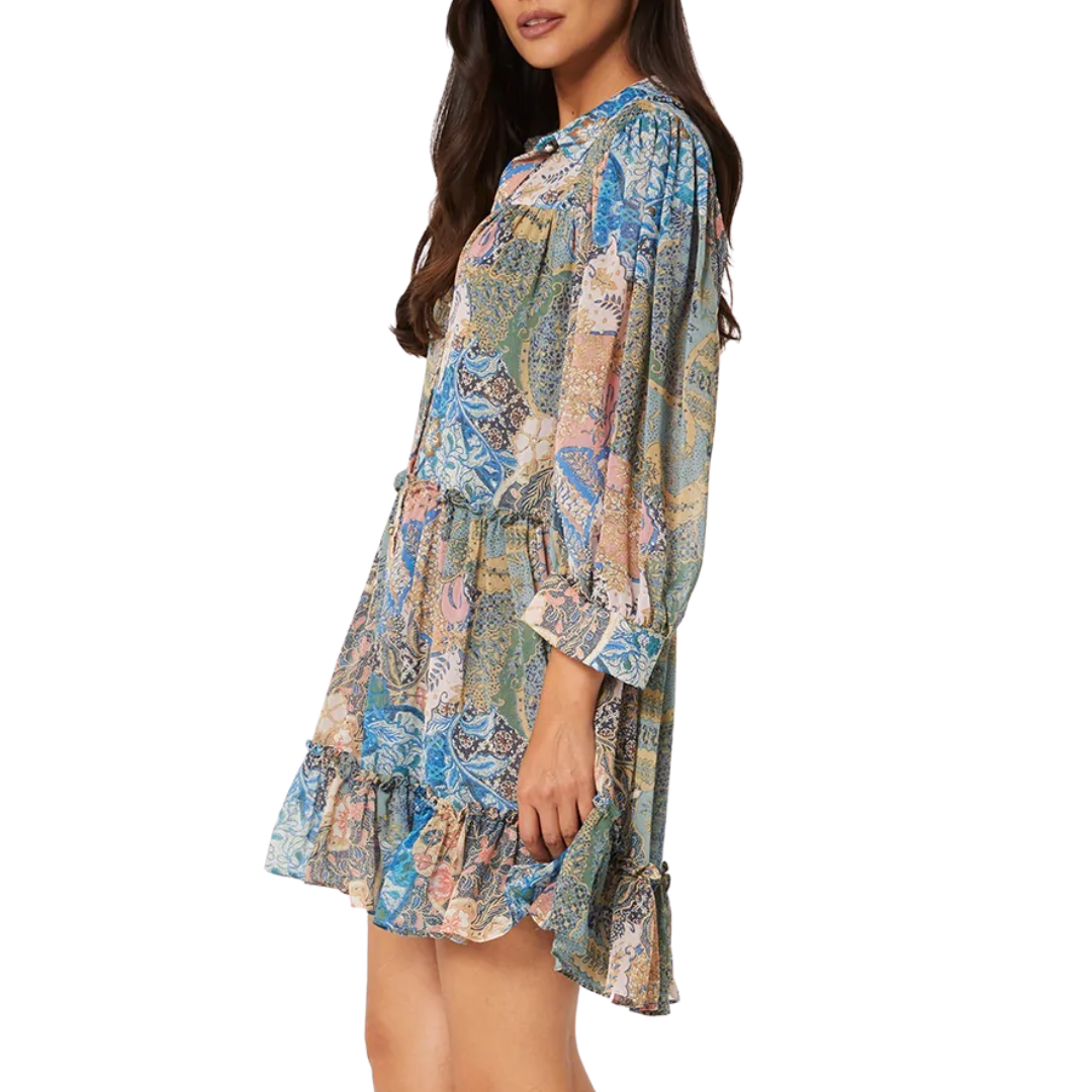 Mita Dress in Patchwork Batik
