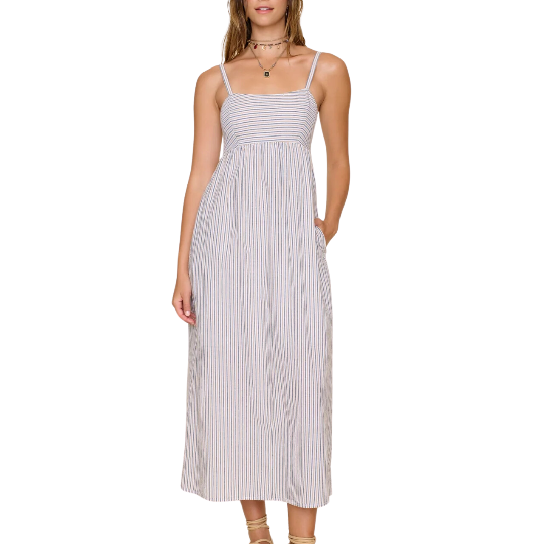 Flavia Dress in Mocha Stripe