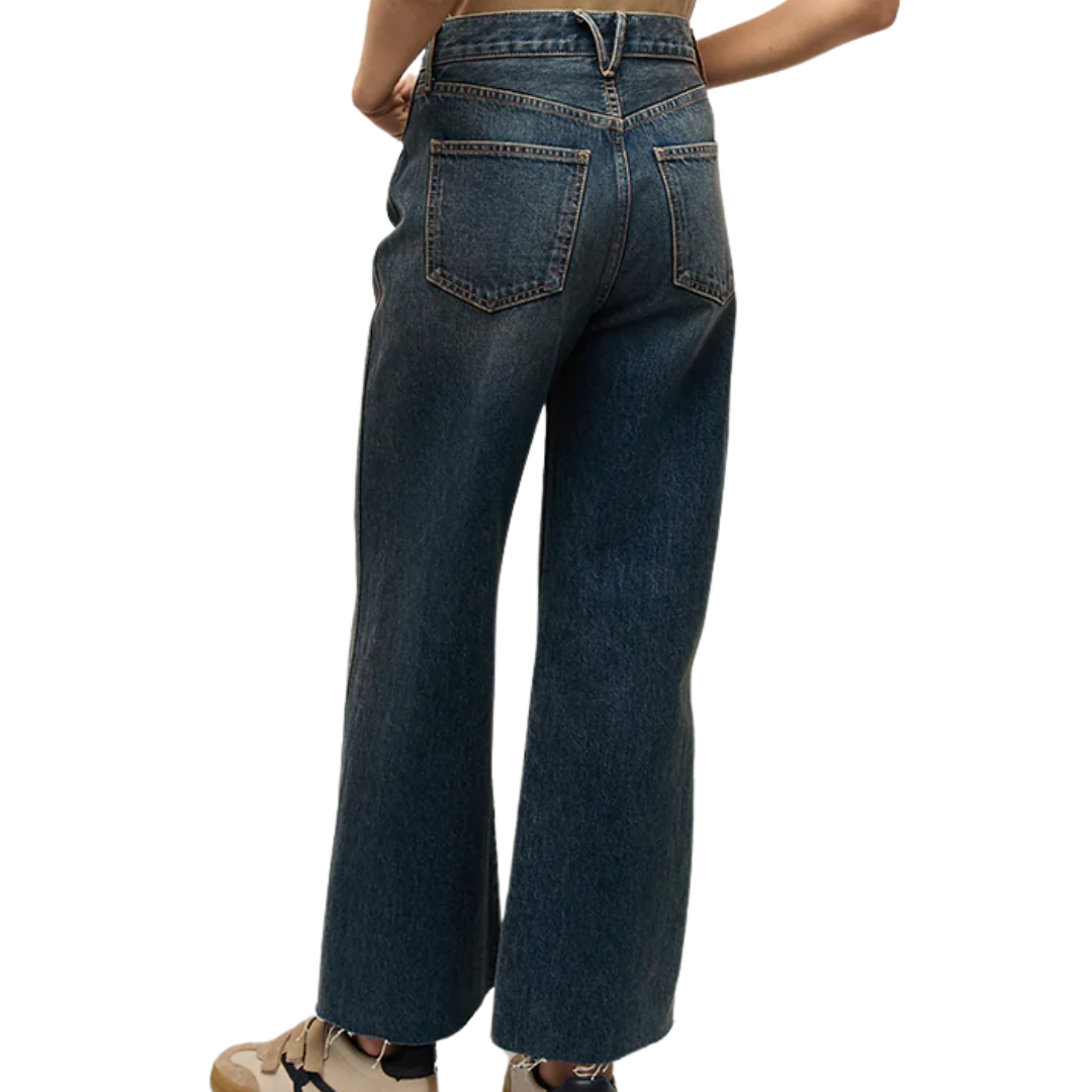 Taylor Cropped Wide-Leg Jean in Equinox Blue