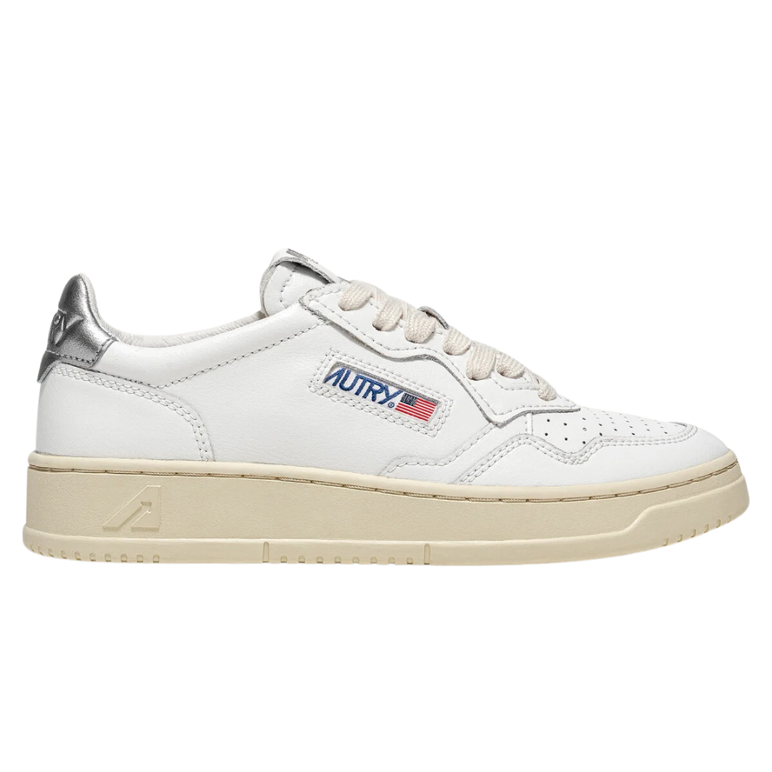 Medalist Low Sneakers in White and Silver