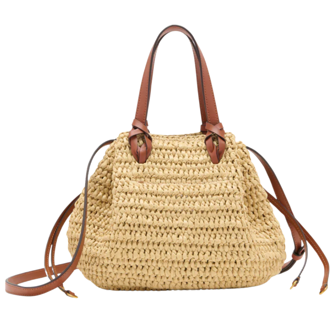 Gio Raffia Crossbody in Natural