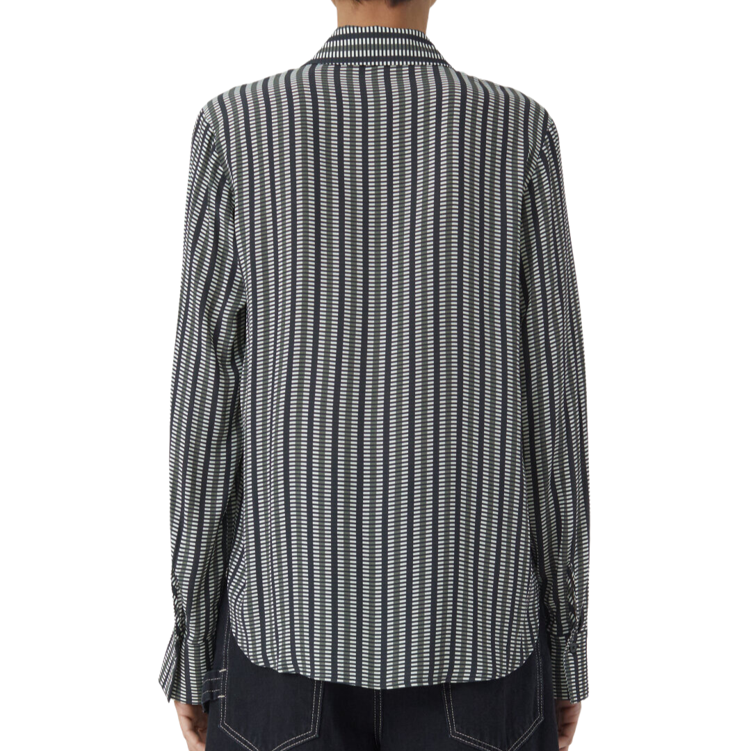 Viscose Crêpe Blouse in Industrial Green