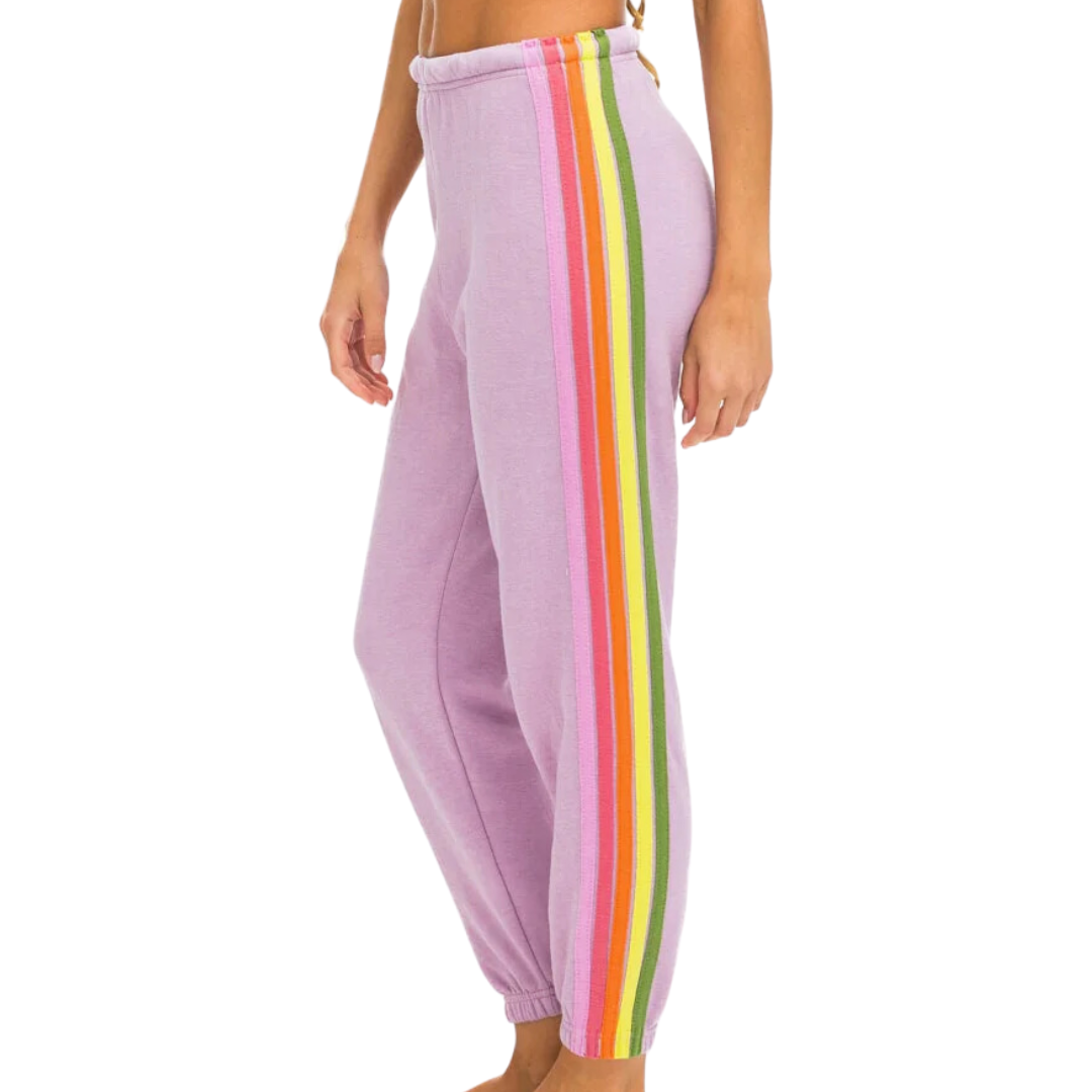 5 Stripe Sweatpants in Mauve/Pink/Green