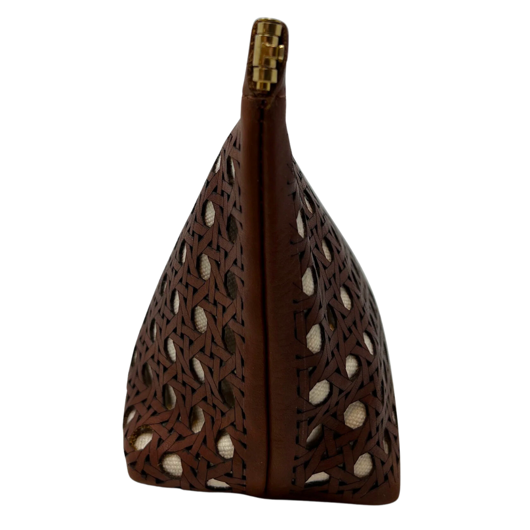 Snap Make Up Bag in Rattan Brown