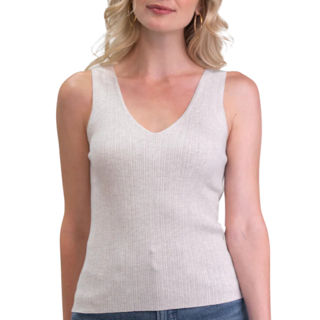Selena Rib Tank in Oat