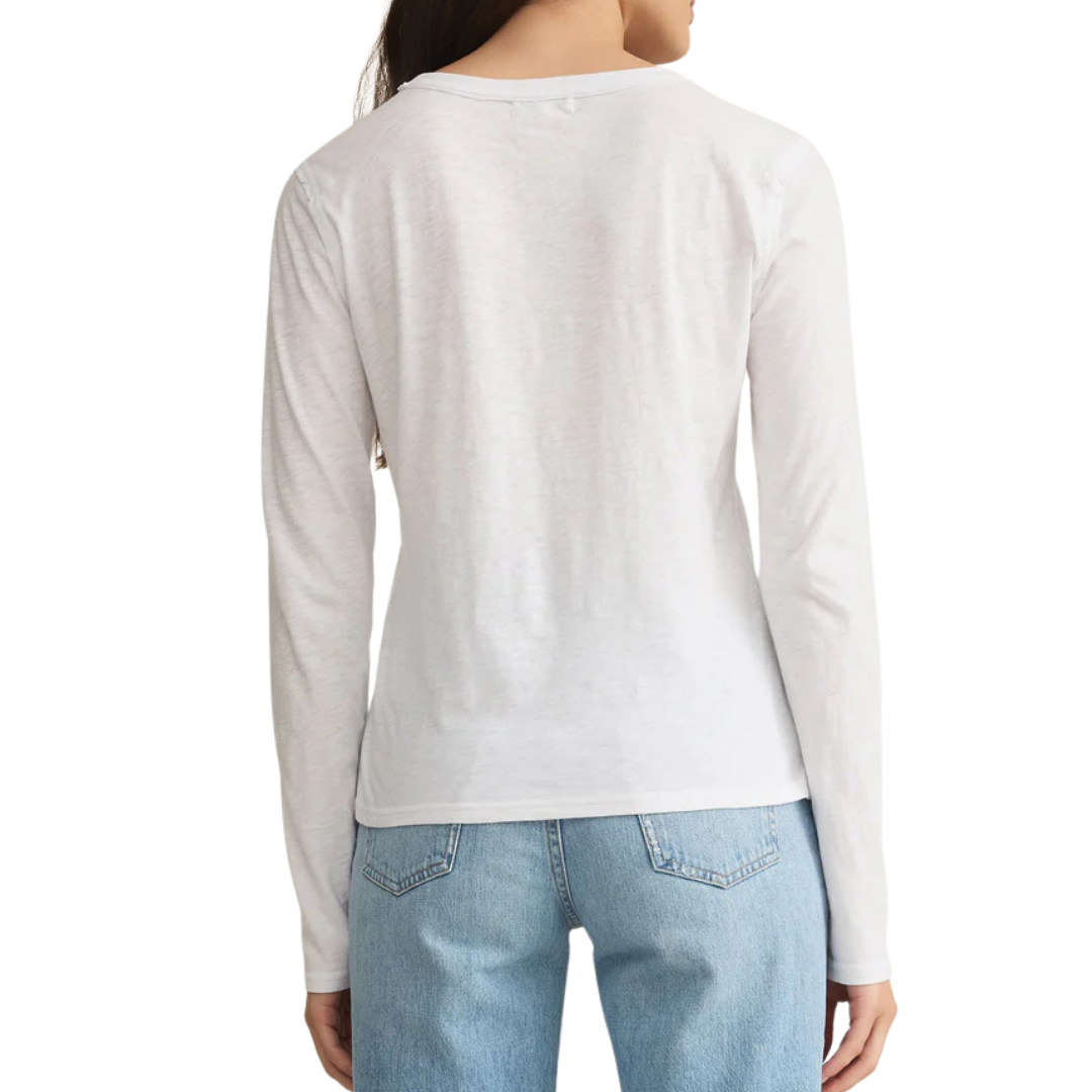 Arlet Slub Long Sleeve Tee in White