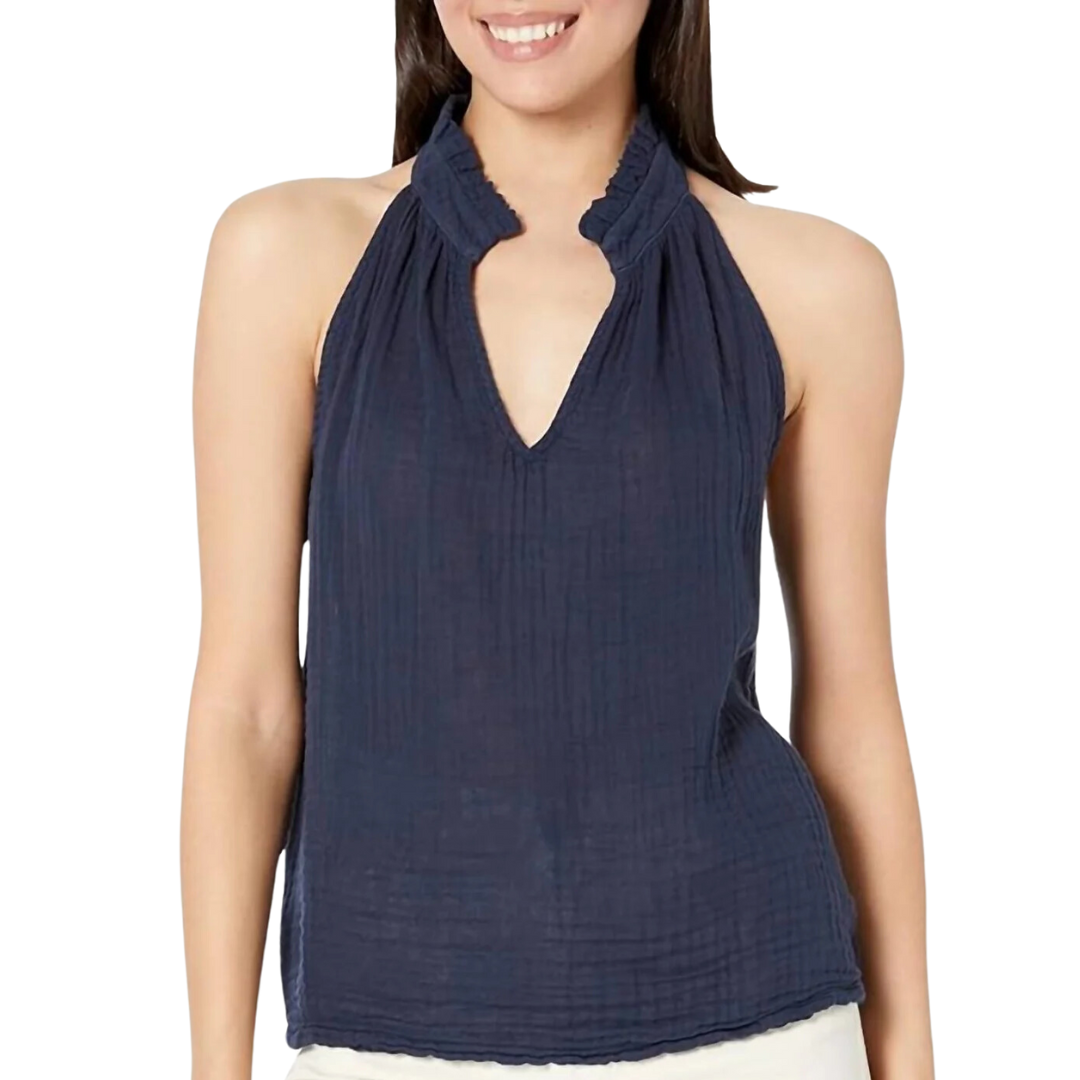 Viola Split Neck Tank in Admiral