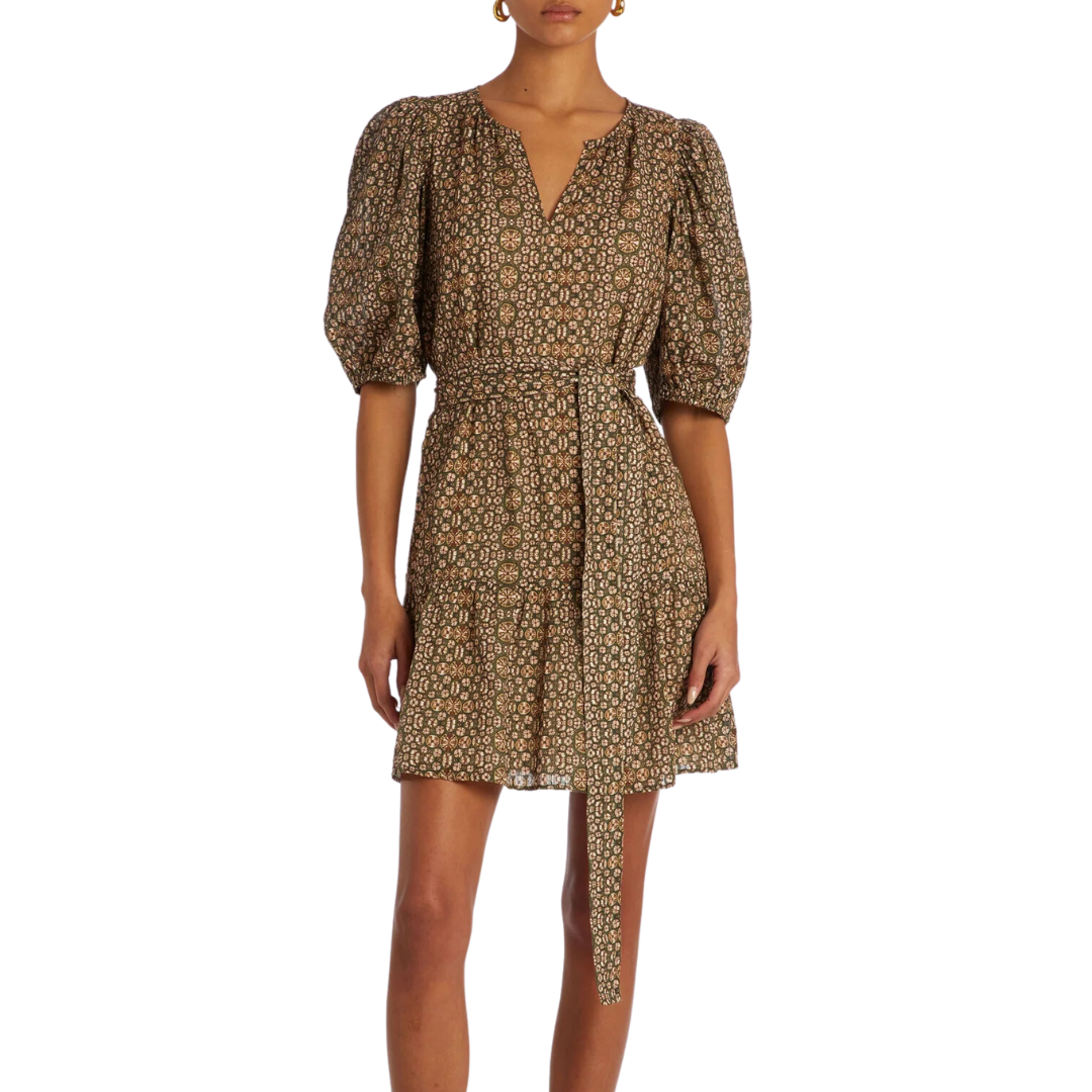 Shyloh Dress in Olive Shibori