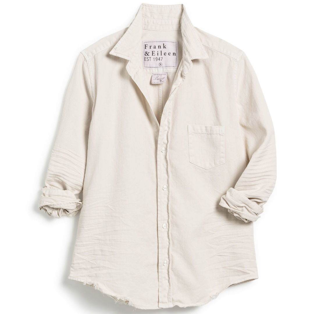 Barry in Italian Cotton Denim Vintage White