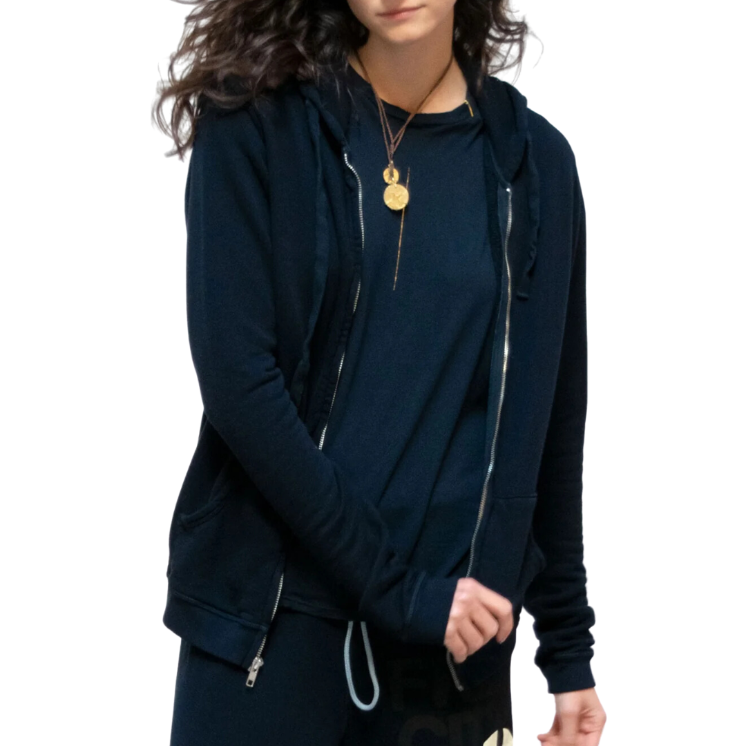 Superfluff Lux Zip Hoodie in Deepspace/Cream