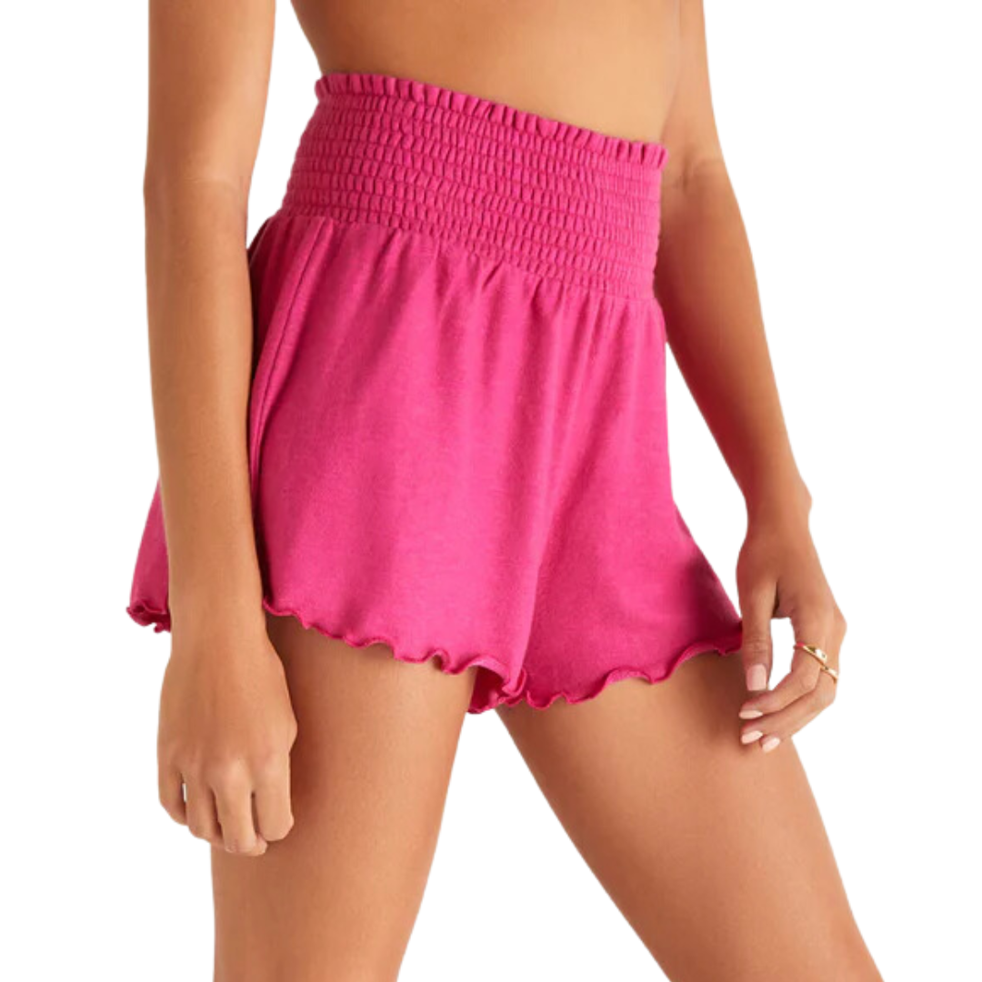 Dawn Smocked Short in Fiesta Fuchsia