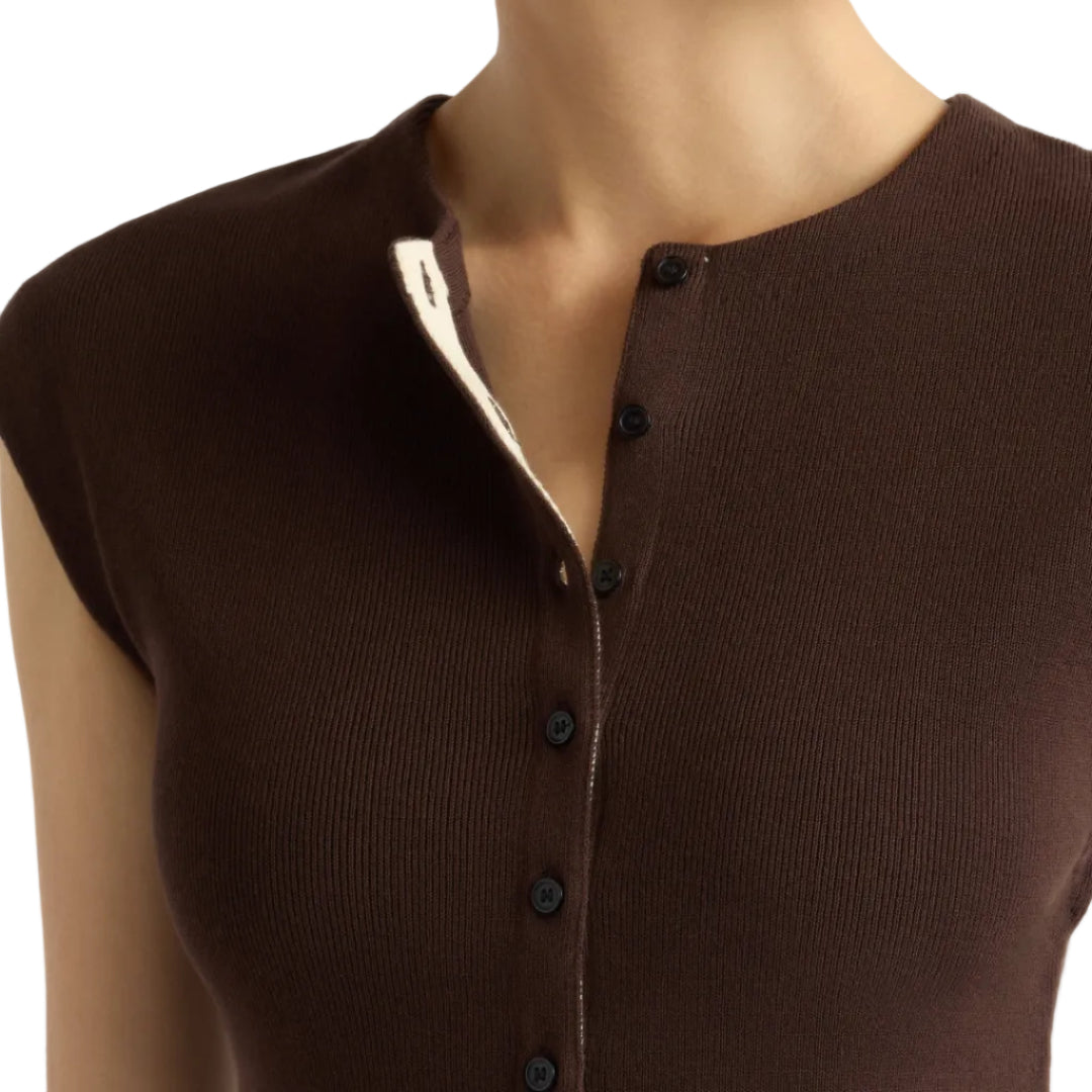 Solara Cotton Button Sweater Top