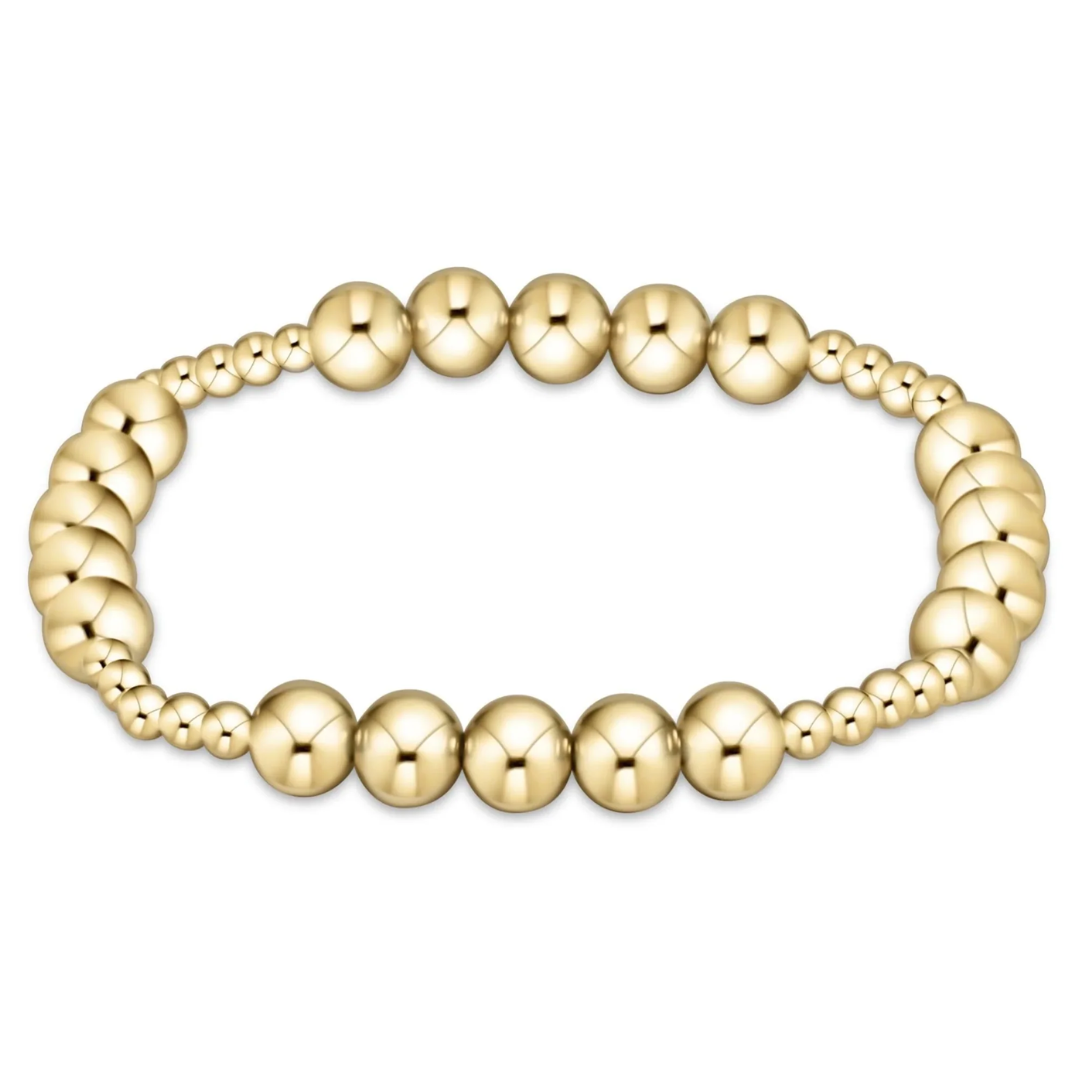 Classic Blissful Pattern 3mm Bead Bracelet in Gold