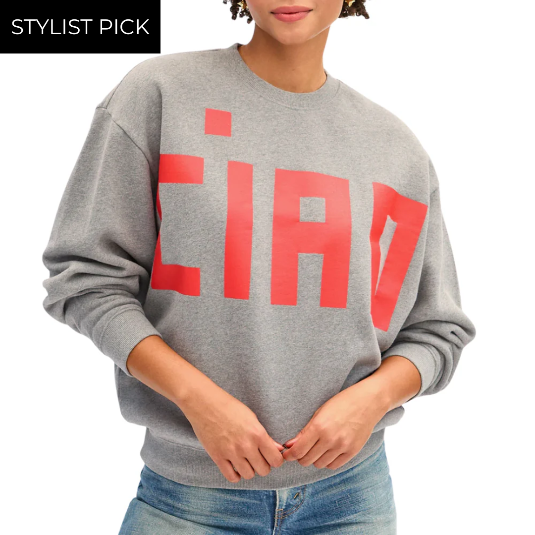 Oversized Sweatshirt in Grey Melange Grand Block Ciao