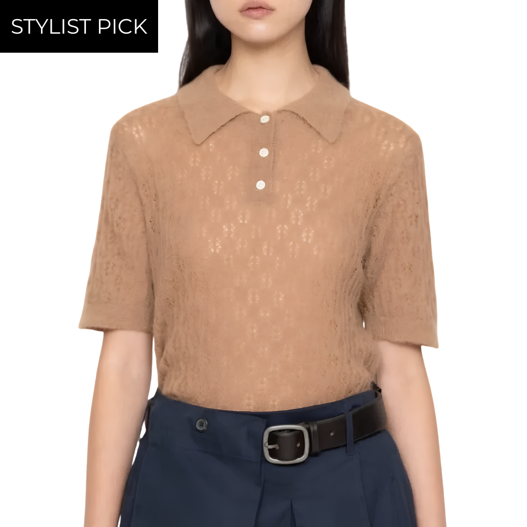Teagan S/S Sweater in Camel
