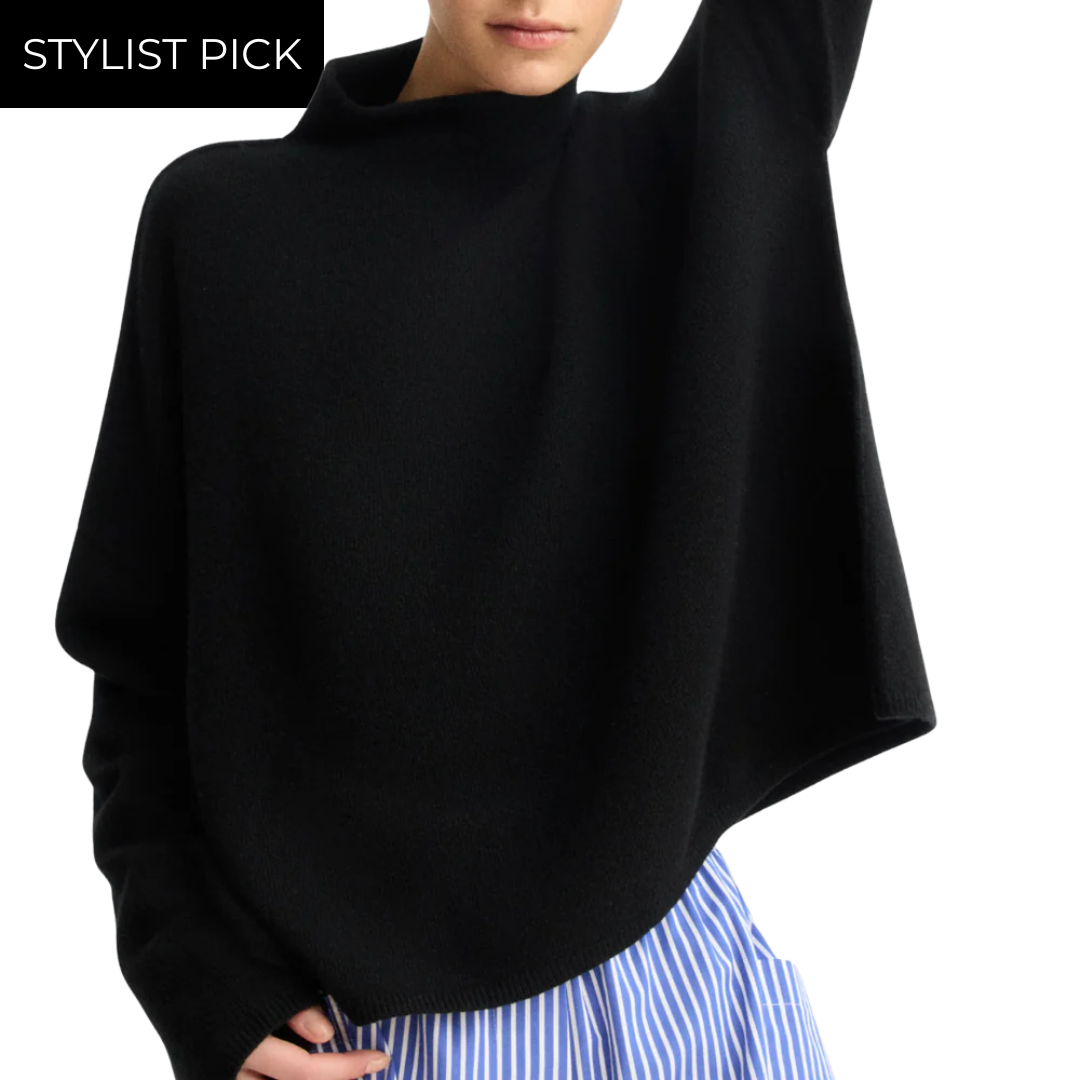 Penn Roll Neck Top in Black